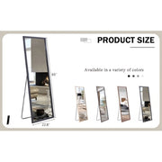 Hird Generation Black Solid Wood Frame Full Body Mirror, Bold Border, Bathroom Makeup Mirror, Bedroom Porch, Decorative Mirror, Clothing Store, Floor Standing Large Mirror. Black 65 X 22.8