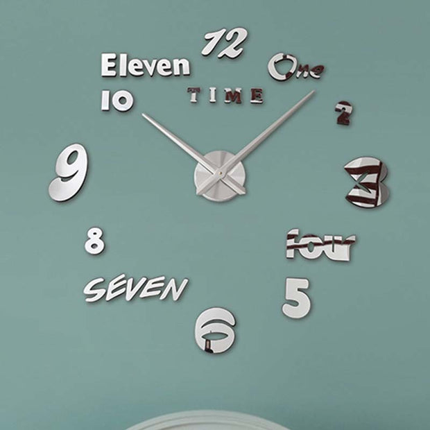 Simple Creative Clock Wall Sticker Diy Wall Clock