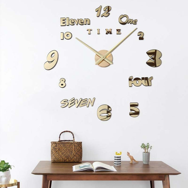 Simple Creative Clock Wall Sticker Diy Wall Clock