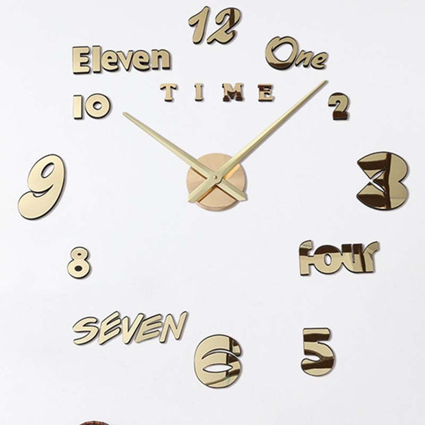Simple Creative Clock Wall Sticker Diy Wall Clock