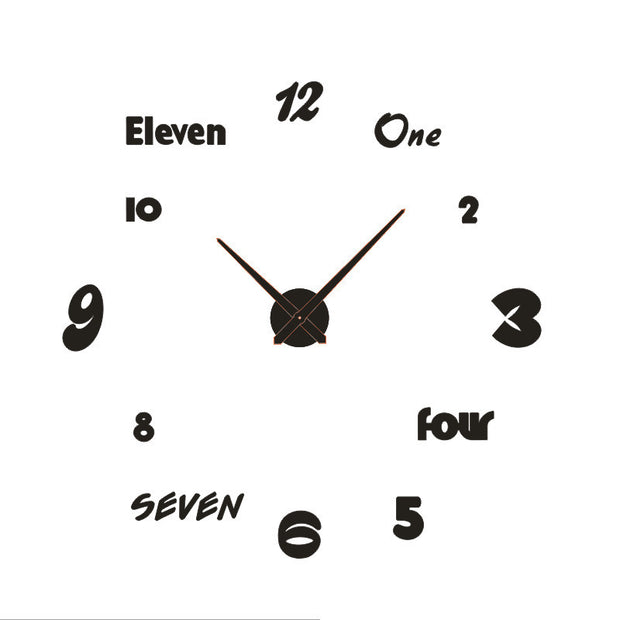 Simple Creative Clock Wall Sticker Diy Wall Clock