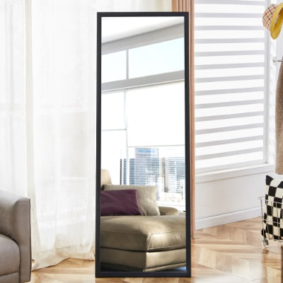 Hird Generation Black Solid Wood Frame Full Body Mirror, Bold Border, Bathroom Makeup Mirror, Bedroom Porch, Decorative Mirror, Clothing Store, Floor Standing Large Mirror. Black 65 X 22.8
