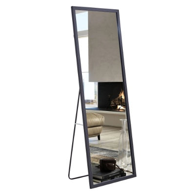 Hird Generation Black Solid Wood Frame Full Body Mirror, Bold Border, Bathroom Makeup Mirror, Bedroom Porch, Decorative Mirror, Clothing Store, Floor Standing Large Mirror. Black 65 X 22.8